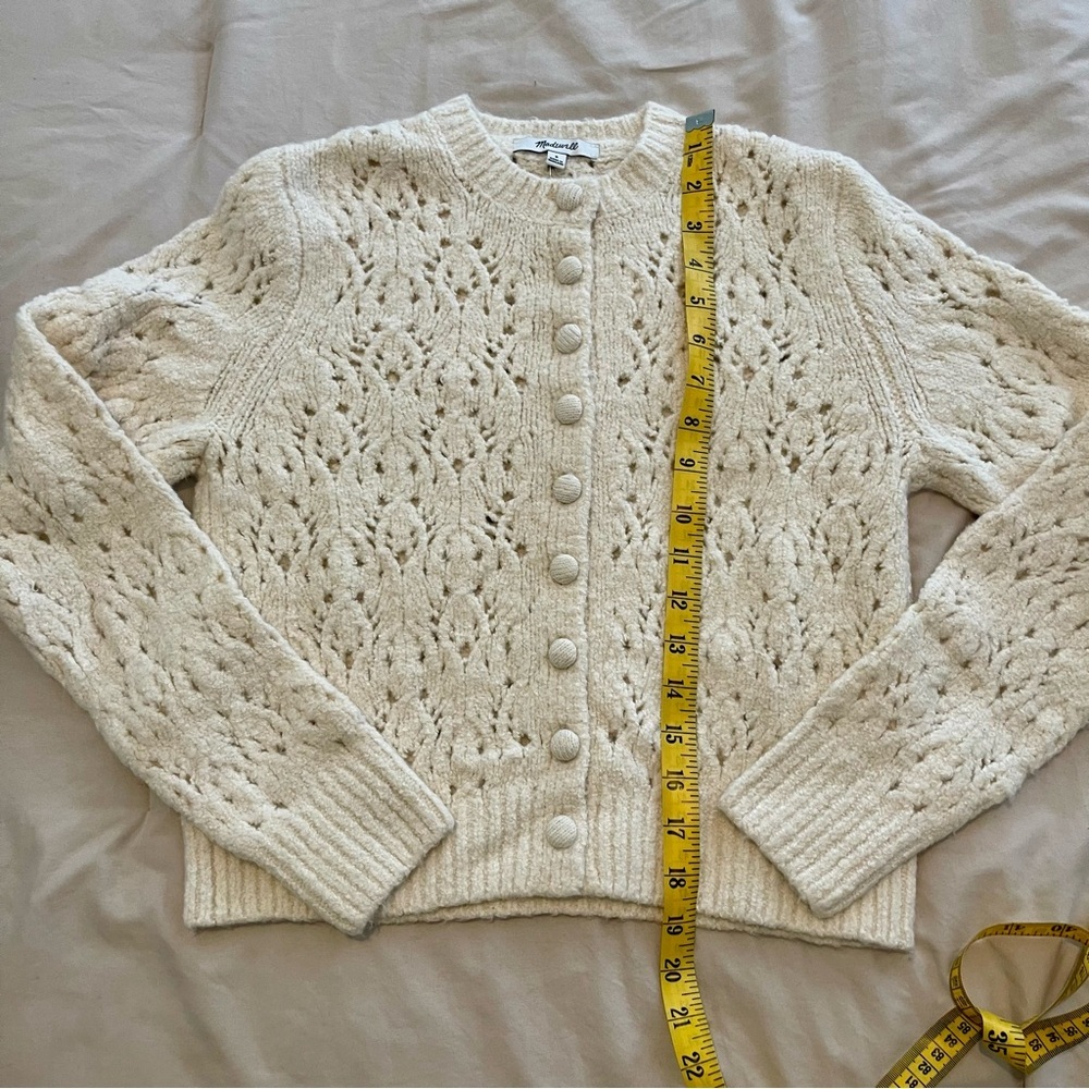Madewell Pointelle-Stitch Cardigan in Cotton Blend Size S - Picture 5 of 9